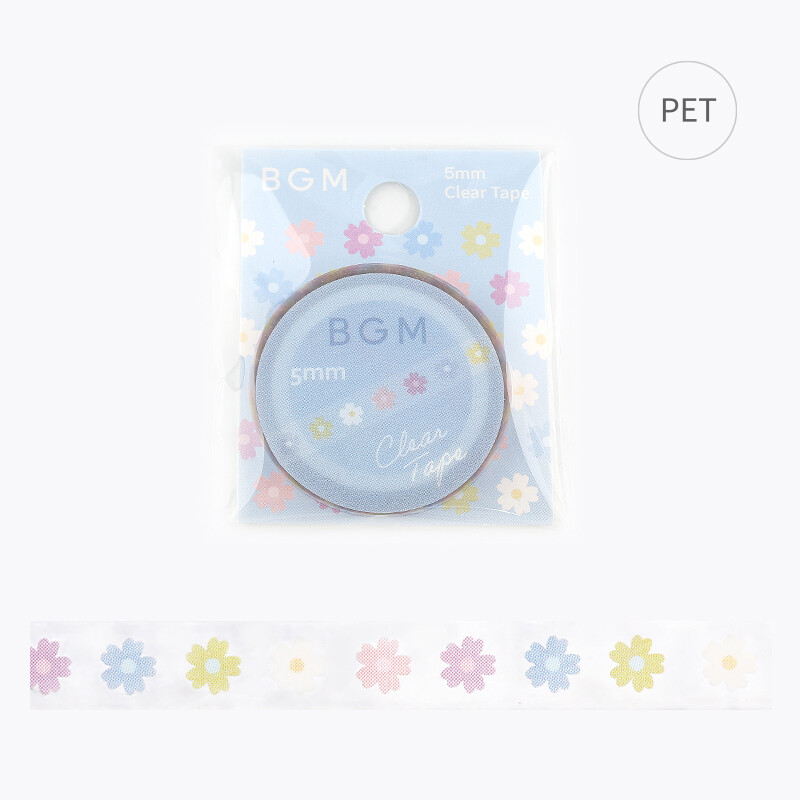NEW! BGM - Clear PET Tape 5 mm - Flower