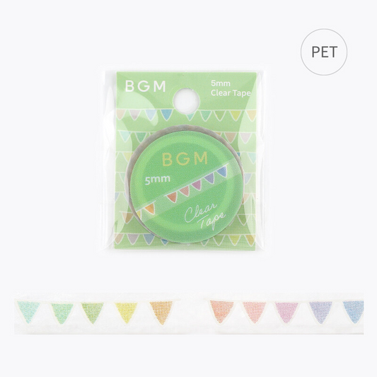 NEW! BGM - Clear PET Tape 5 mm - Colourful Flags