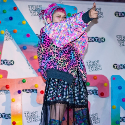 NEW! 6%DOKIDOKI - Reversible Boa Jacket / Primal Pop