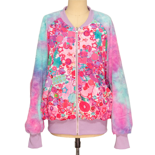 NEW! 6%DOKIDOKI - Reversible Boa Jacket / KAWAIITOPIA TOPIAPINK