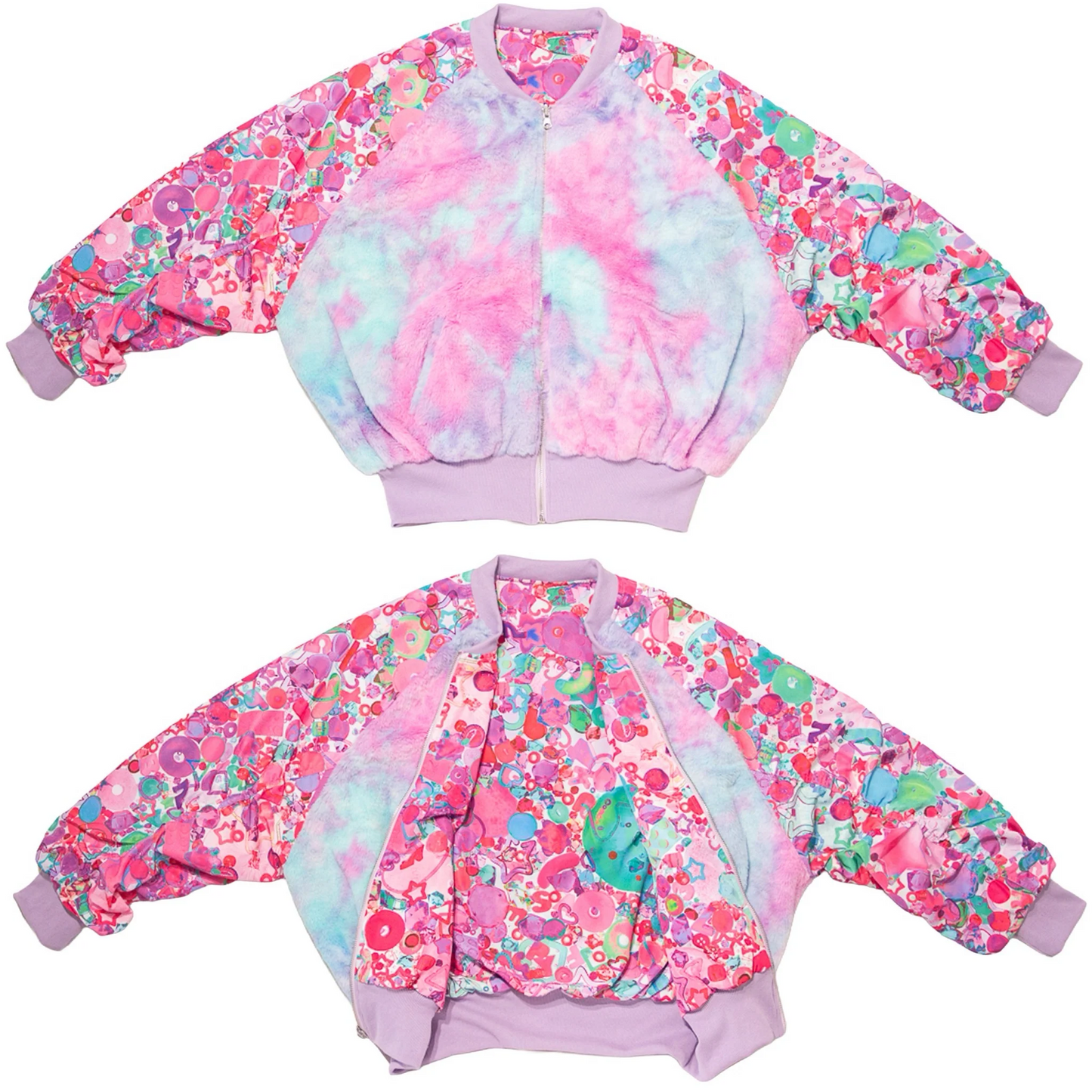 NEW! 6%DOKIDOKI - Reversible Boa Jacket / KAWAIITOPIA TOPIAPINK