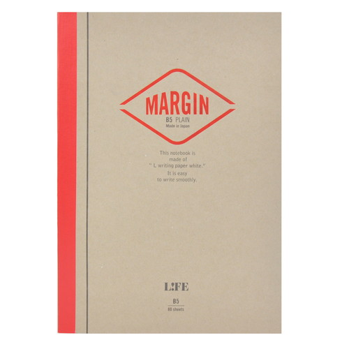 PRE-ORDER! Life Margin - B5 Notebook - 80 Plain Sheets - Red N701
