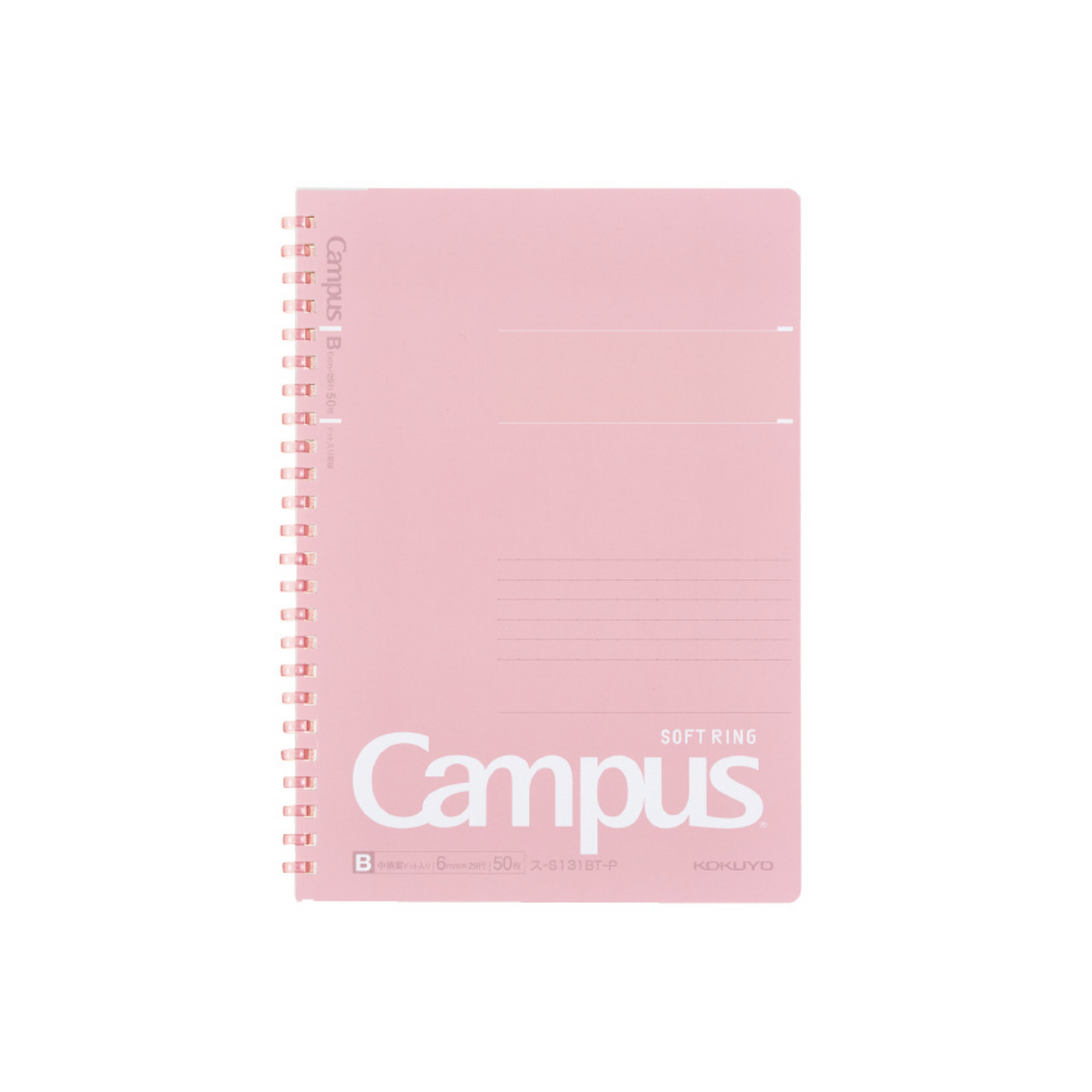 PRE-ORDER! Kokuyo Campus - A5 Soft Ring Notebook - B 6mm - Peach