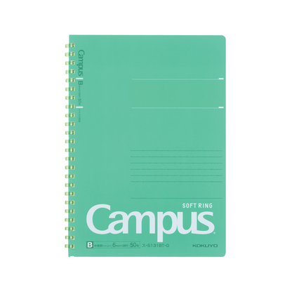 PRE-ORDER! Kokuyo Campus - A5 Soft Ring Notebook - B 6mm - Green