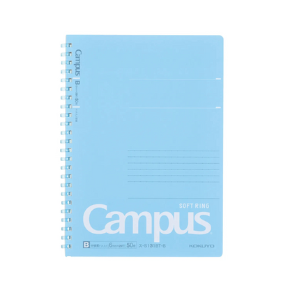 PRE-ORDER! Kokuyo Campus - A5 Soft Ring Notebook - B 6mm - Blue