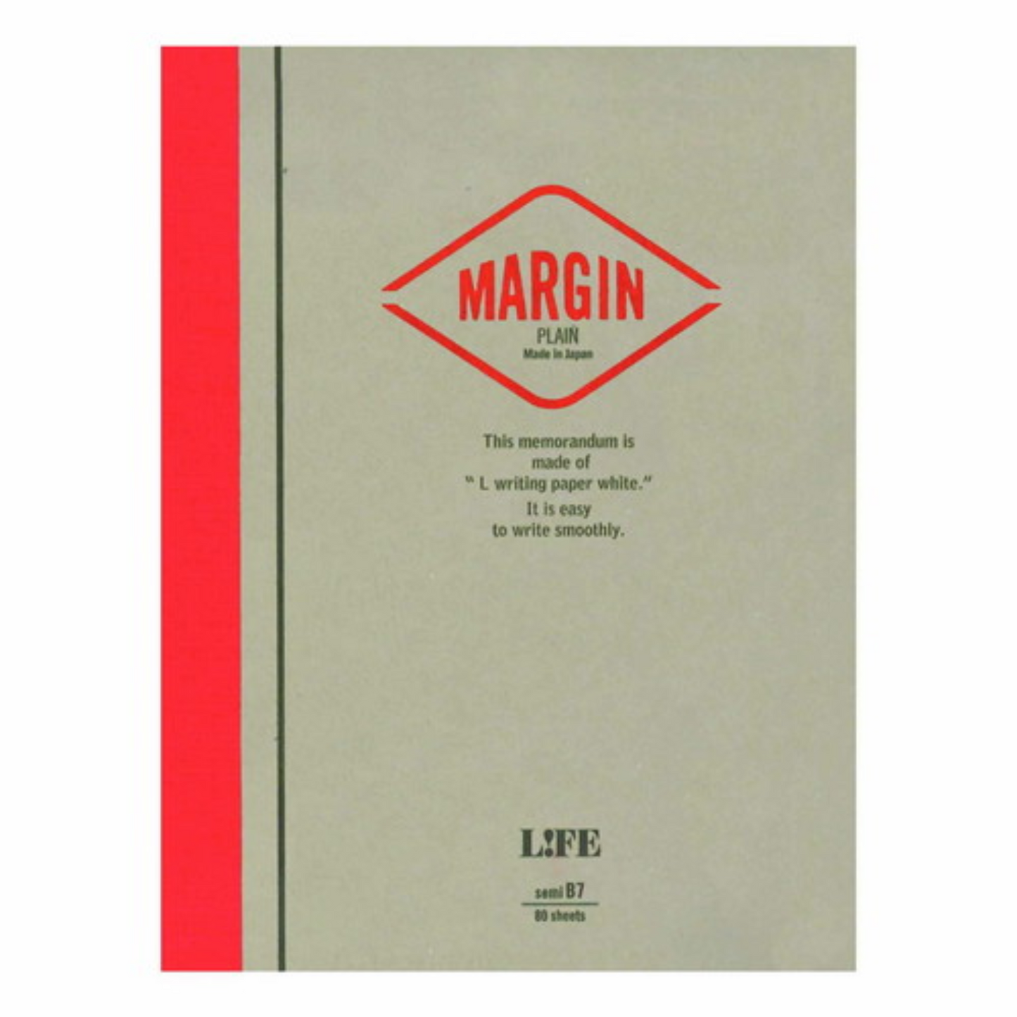 PRE-ORDER! Life Margin - B7 Notebook - 80 Ruled Sheets - Red N731