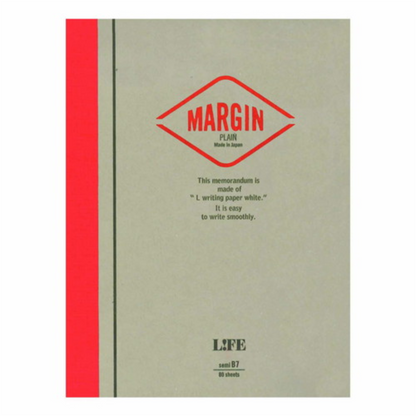 PRE-ORDER! Life Margin - B7 Notebook - 80 Ruled Sheets - Red N731