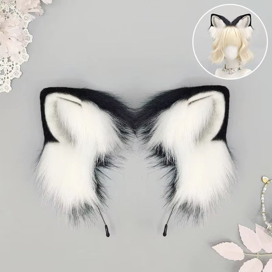 NEW! Headband - Handmade Fluffy Faux Fur Cat Ear - Kawaii Nekomimi Cosplay - Black