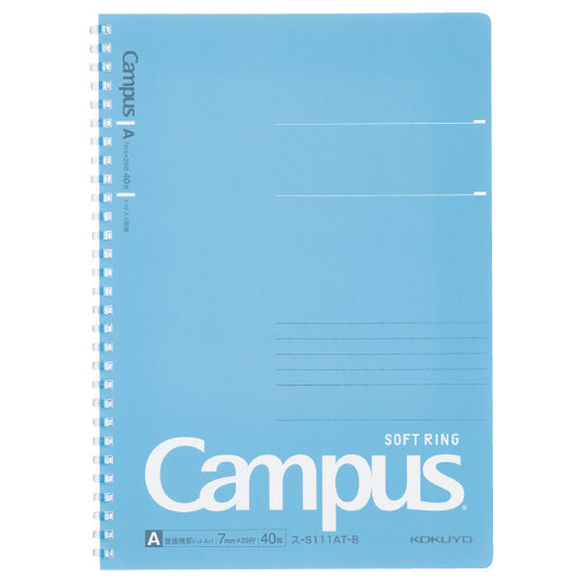 RESTOCK! Kokuyo Campus - B5 Soft Ring Notebook - A 7mm - Blue