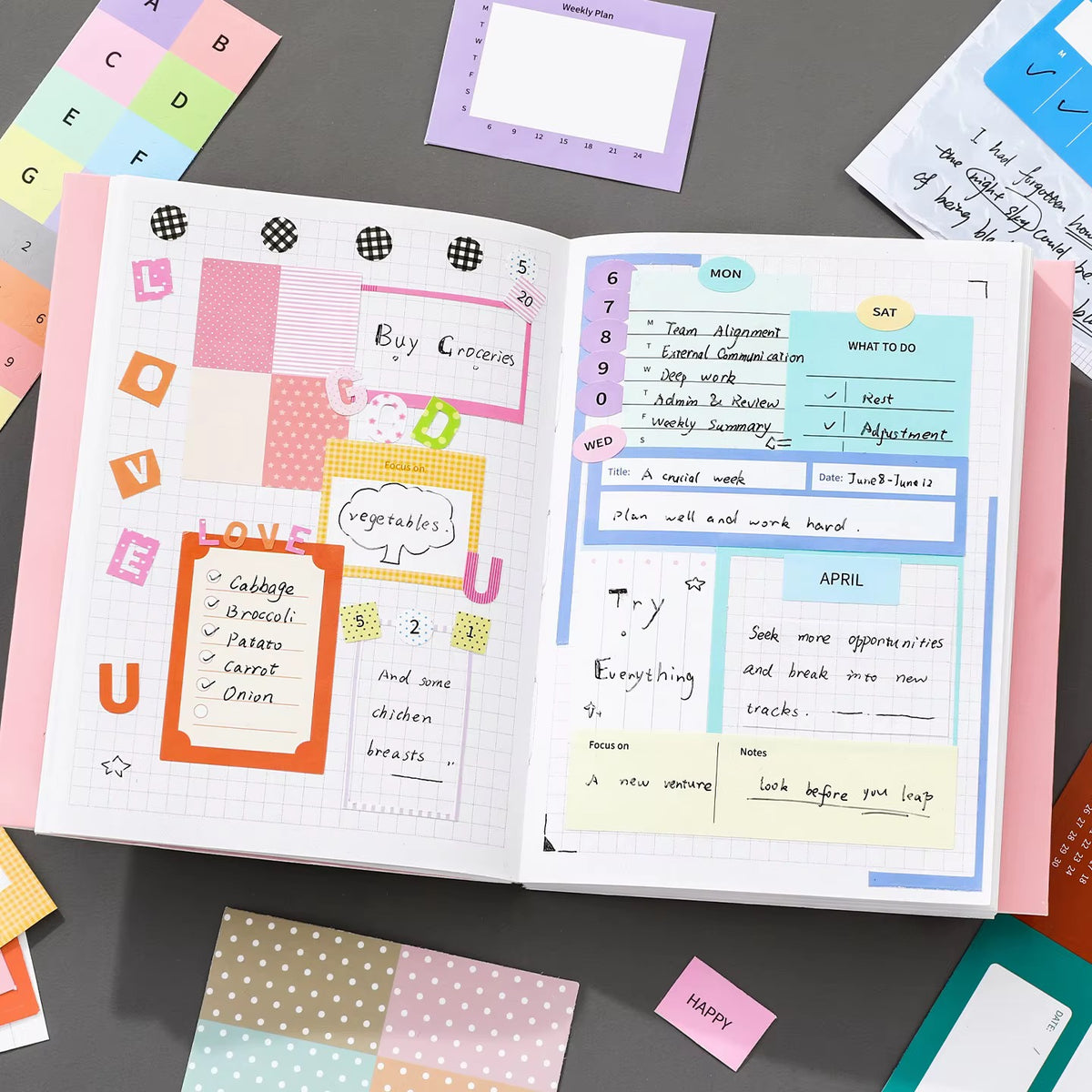 NEW! SIMNO - Sticker Pack Planner - Daytime Fragments