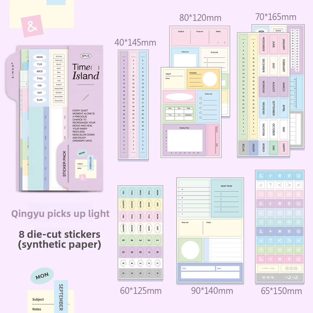 NEW! SIMNO - Sticker Pack Planner - Daytime Fragments