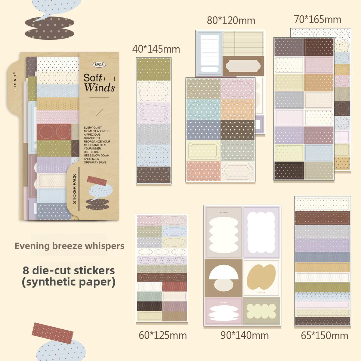 NEW! SIMNO - Sticker Pack Planner - Daytime Fragments