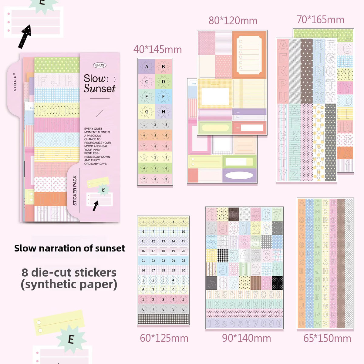 NEW! SIMNO - Sticker Pack Planner - Daytime Fragments