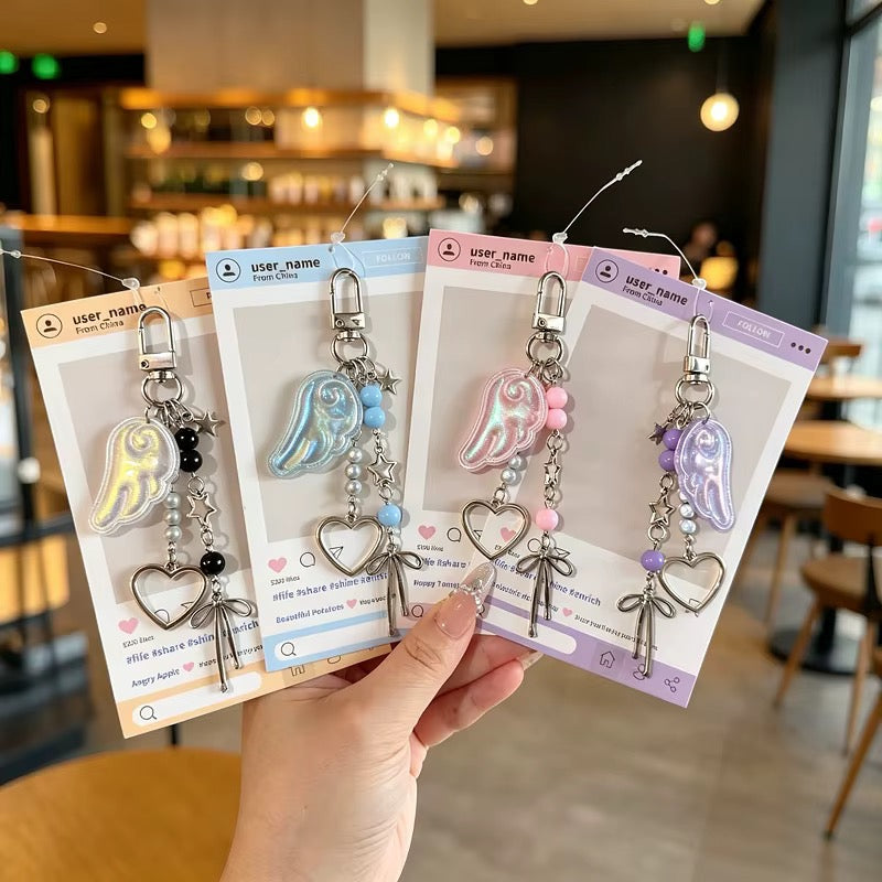 PRE-ORDER! Keychain - Coquette Series - Angel's Wing Trinket