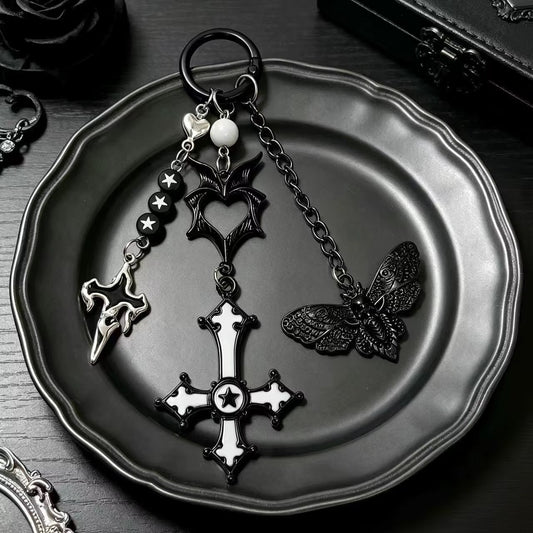 PRE-ORDER! Keychain - Gothic Series - Midnight Moth Cross