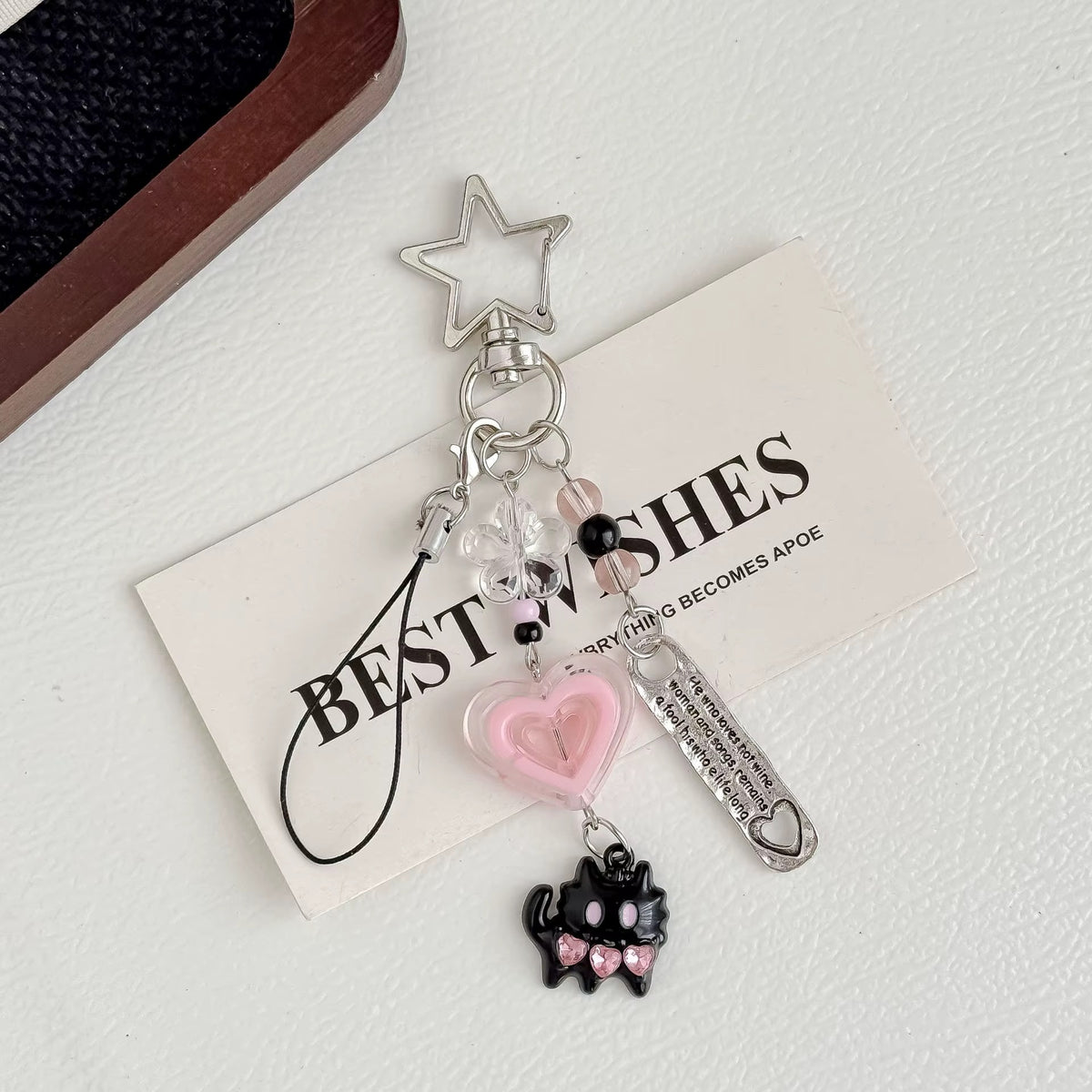 PRE-ORDER! Keychain - Cutiepie Series - Midnight Kitty Heart