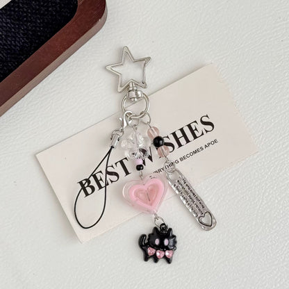 PRE-ORDER! Keychain - Cutiepie Series - Midnight Kitty Heart