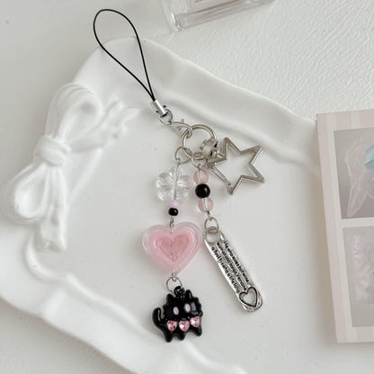 PRE-ORDER! Keychain - Cutiepie Series - Midnight Kitty Heart