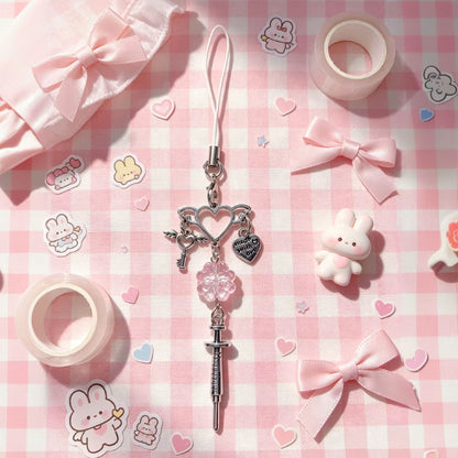 PRE-ORDER! Keychain - Cutiepie Series - Angel Heart Syringe Trinket