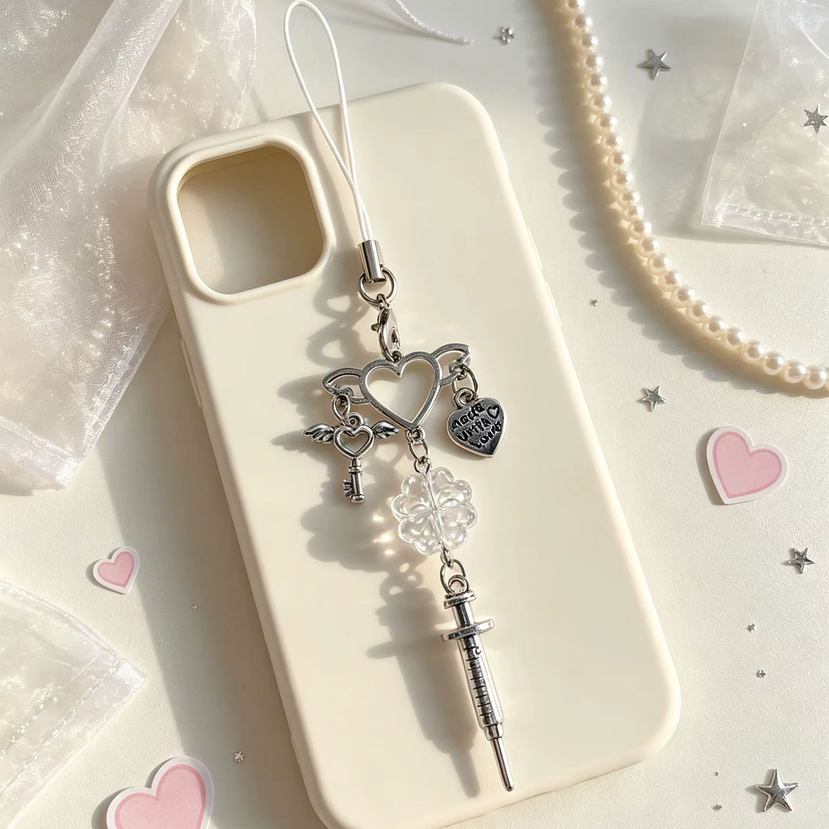 PRE-ORDER! Keychain - Cutiepie Series - Angel Heart Syringe Trinket
