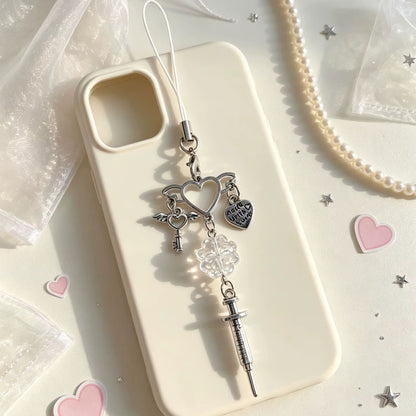 PRE-ORDER! Keychain - Cutiepie Series - Angel Heart Syringe Trinket