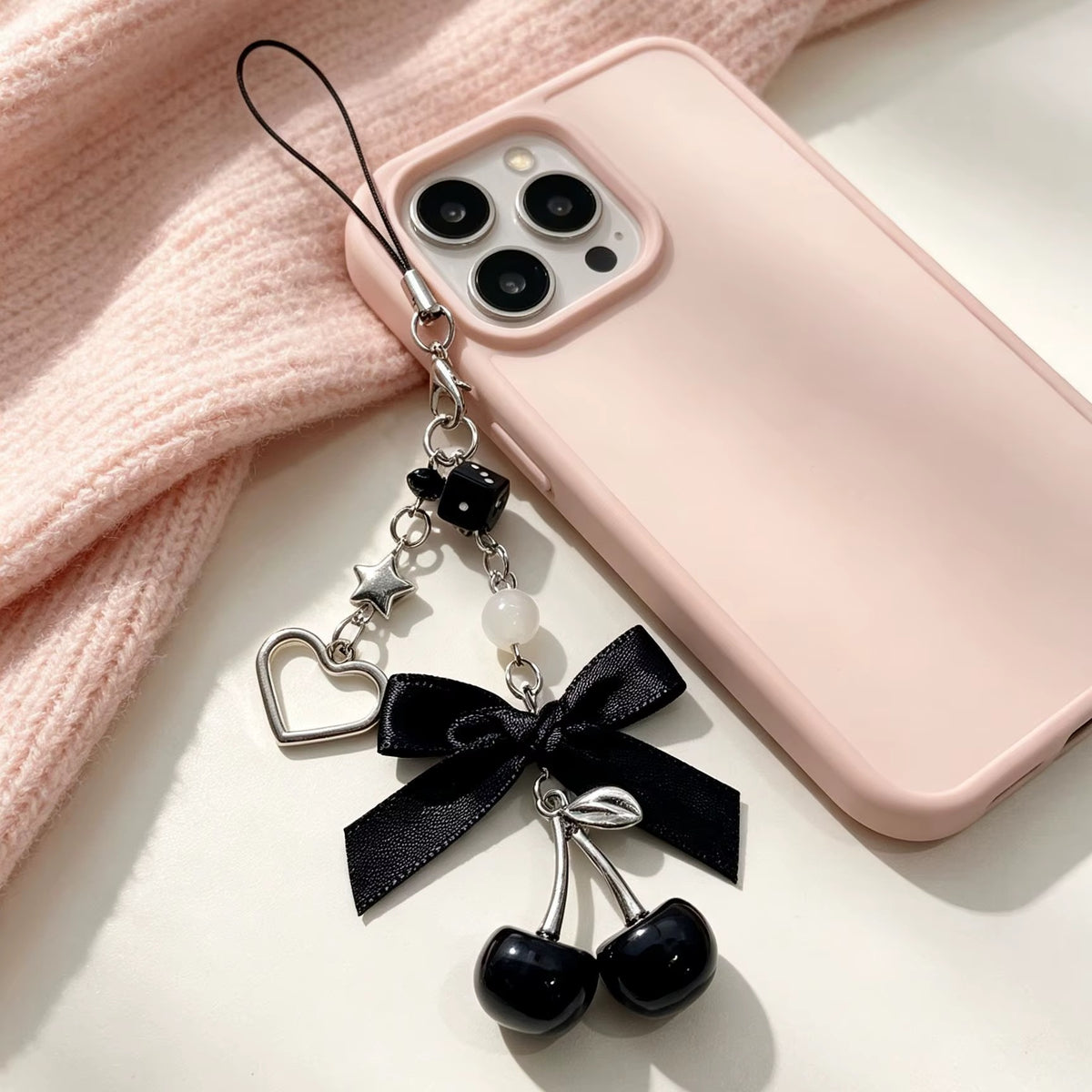 PRE-ORDER! Phone Charms - Cutiepie Series - Cherry Bow Jewel
