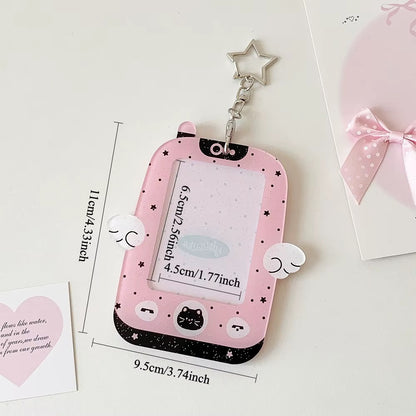 PRE-ORDER! Photocard Holder Keychain - Y2K Series - Pastel Winged Retro Phone Design