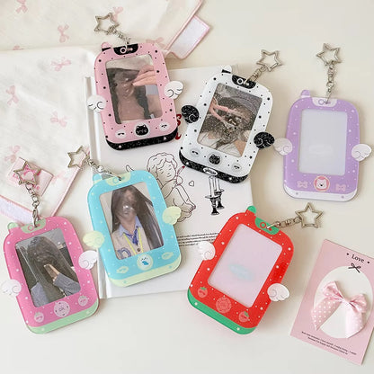 PRE-ORDER! Photocard Holder Keychain - Y2K Series - Pastel Winged Retro Phone Design