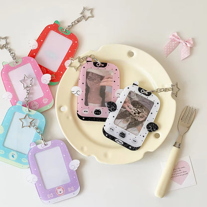 PRE-ORDER! Photocard Holder Keychain - Y2K Series - Pastel Winged Retro Phone Design