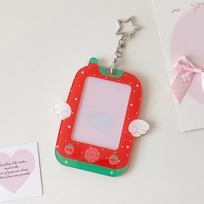 PRE-ORDER! Photocard Holder Keychain - Y2K Series - Pastel Winged Retro Phone Design