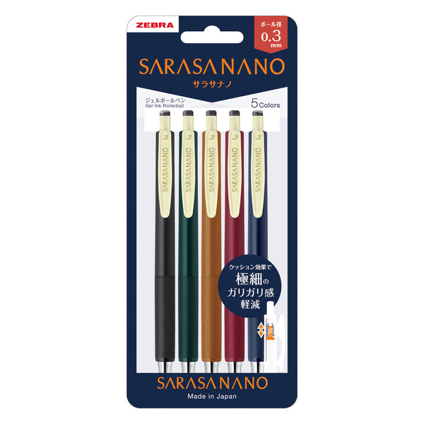 Zebra Sarasa Nano 0.3mm - Pack of 5