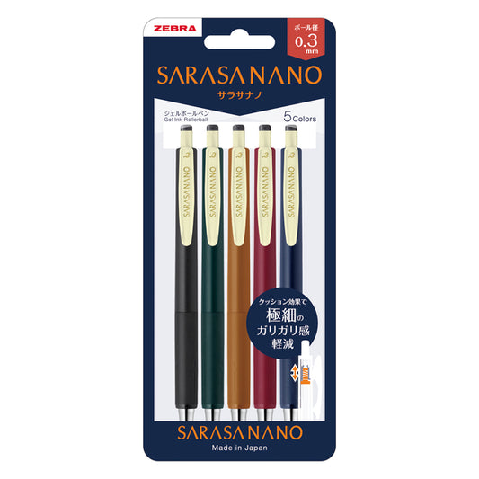 Zebra Sarasa Nano 0.3mm - Pack of 5