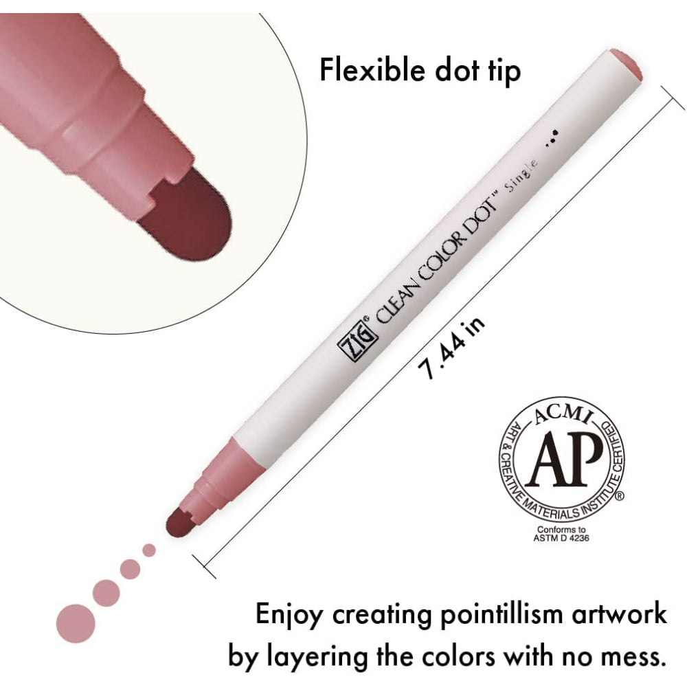 ZIG Kuretake Clean Color DOT Mild Smoky - Set of 6 Colors