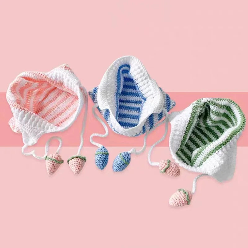 Cat Beanie - Pastel Green - Strawberry Hat