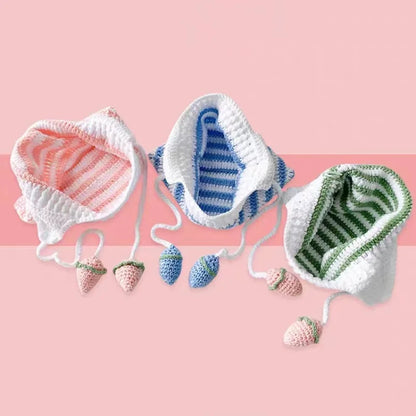 Bonnet pour chat - Vert pastel - Chapeau fraise