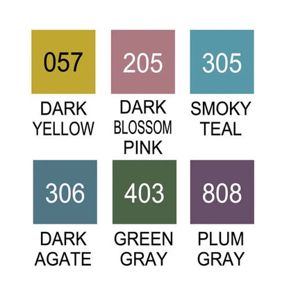 ZIG Kuretake Clean Color Real Brush - Smoky Colors Set of 6