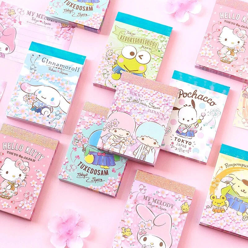 (NEW ARRIVAL) Sanrio Characters Memo Pad – Sakura Hana Series
