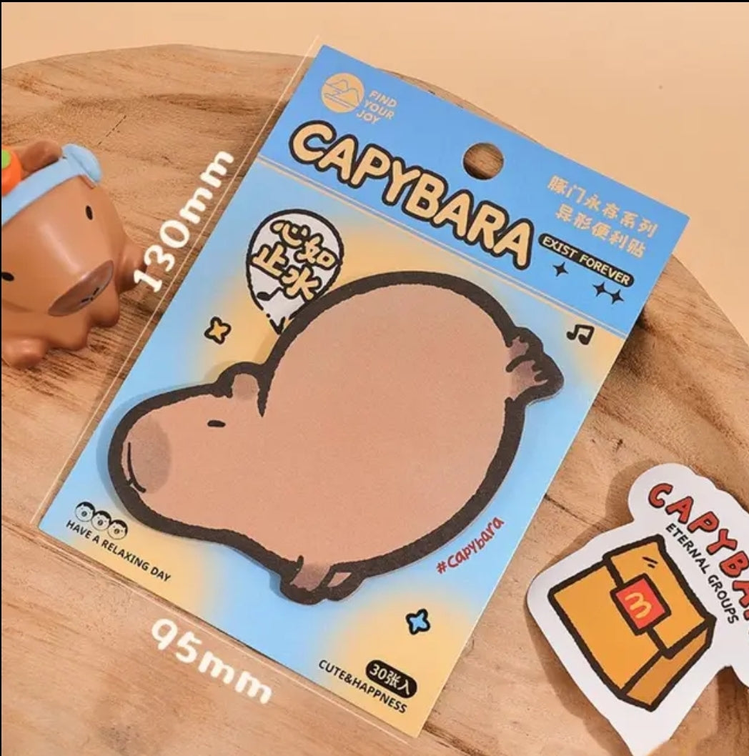 Capybara Sticky Notes – Cute Memo Pads for Journals, Planners & Desk | 30 Sheets