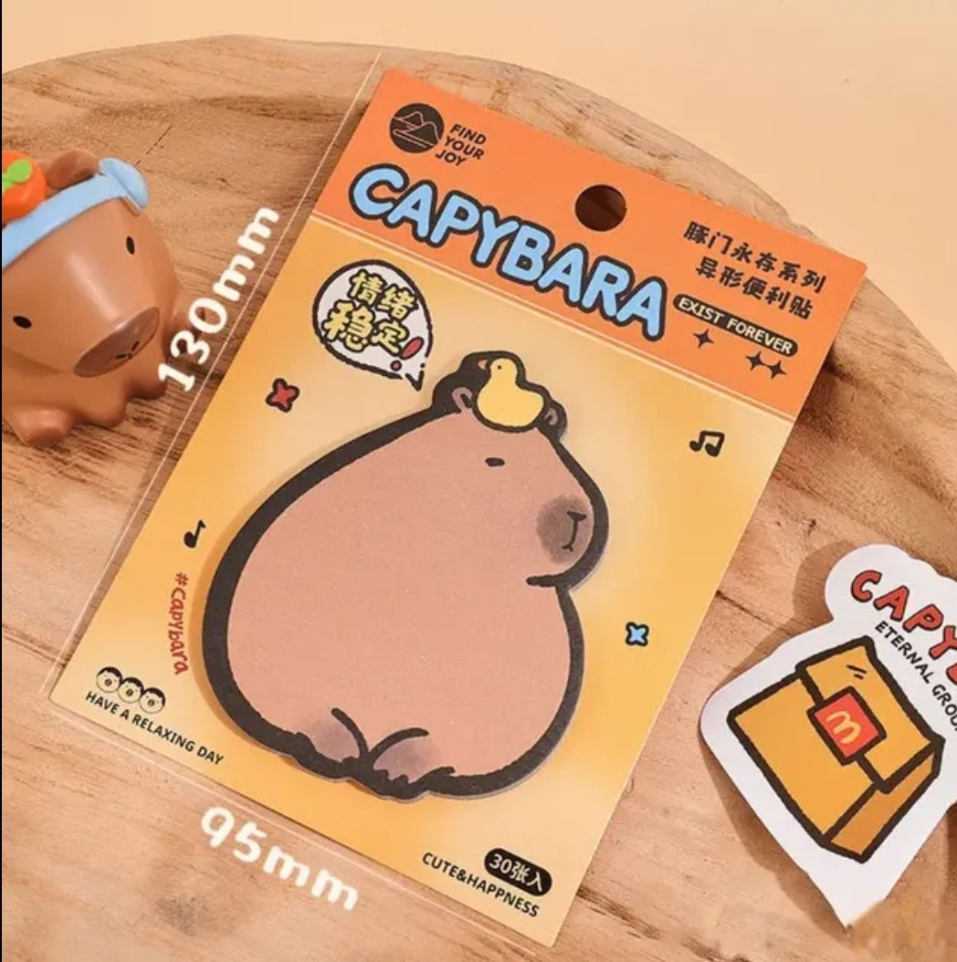 Capybara Sticky Notes – Cute Memo Pads for Journals, Planners & Desk | 30 Sheets