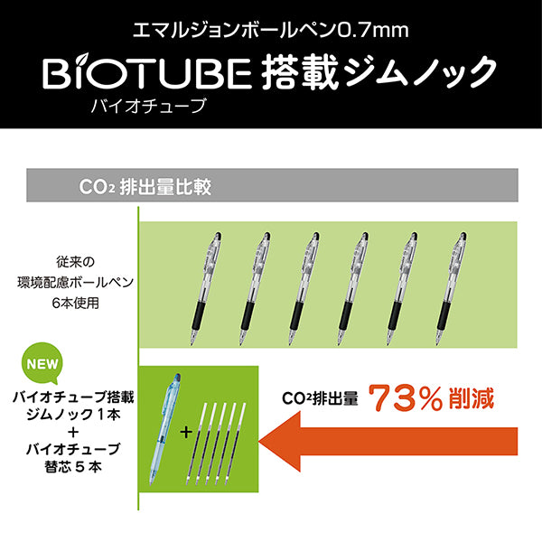 Zebra Biotube Jim Knock Ballpoint Pen - Sunrise Coral