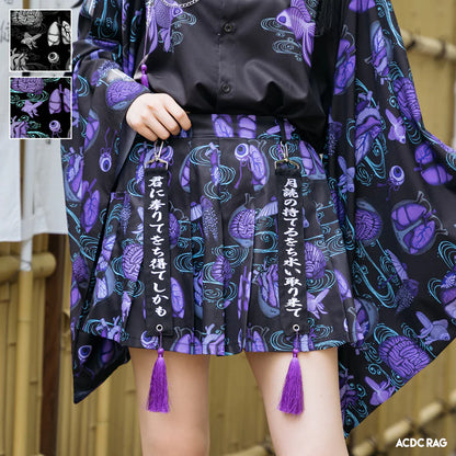 Mini-jupe ACDC RAG Ochimizu - Noir/Violet et Noir/Gris