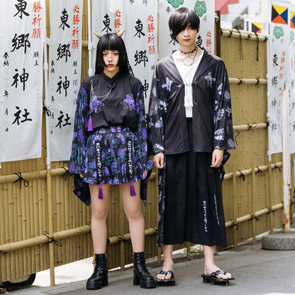 Mini-jupe ACDC RAG Ochimizu - Noir/Violet et Noir/Gris