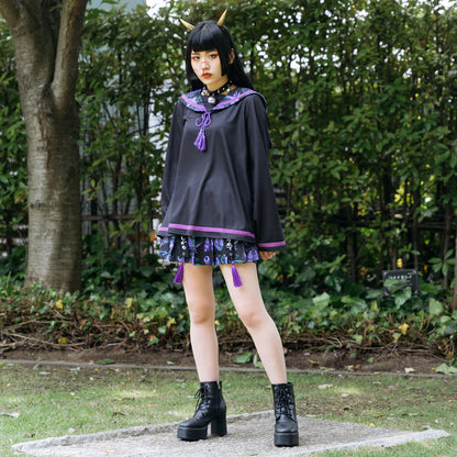Mini-jupe ACDC RAG Ochimizu - Noir/Violet et Noir/Gris