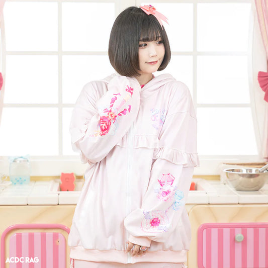 (RESTOCK) ACDC RAG Sweet Magical Unicorn Zip Hoodie – Pink