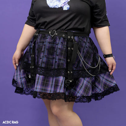 ACDC RAG Love Punk Mini Skirt - Plus Size Purple