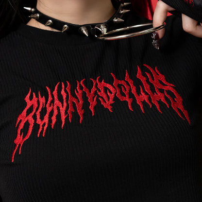 T-shirt ACDC RAG Punky Bunny Chibi - Rouge