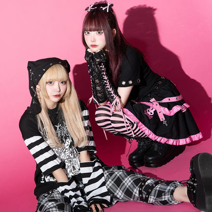 ACDC RAG Punky Bunny Skirt - Black/Pink & Black/White