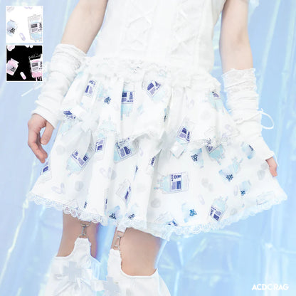 ACDC RAG Healing Heart Skirt - White & Blue