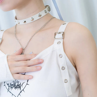 Débardeur ACDC RAG Angel Punk - Blanc/Bleu pastel