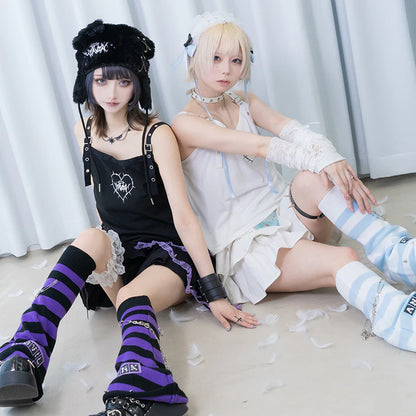 Débardeur ACDC RAG Angel Punk - Blanc/Bleu pastel